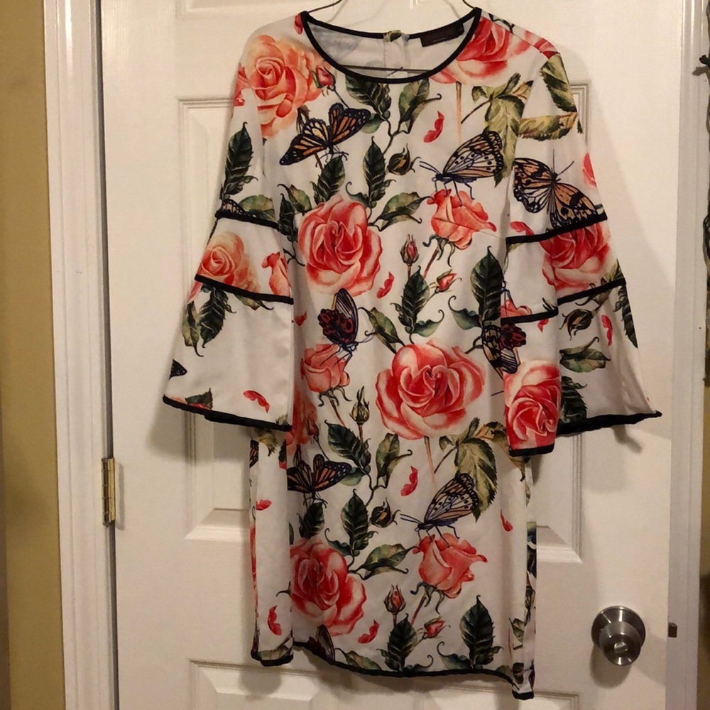 Vessos Women Bohemian Crew Neck Vintage Dress